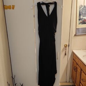 Chic Black Backless Halter Dress